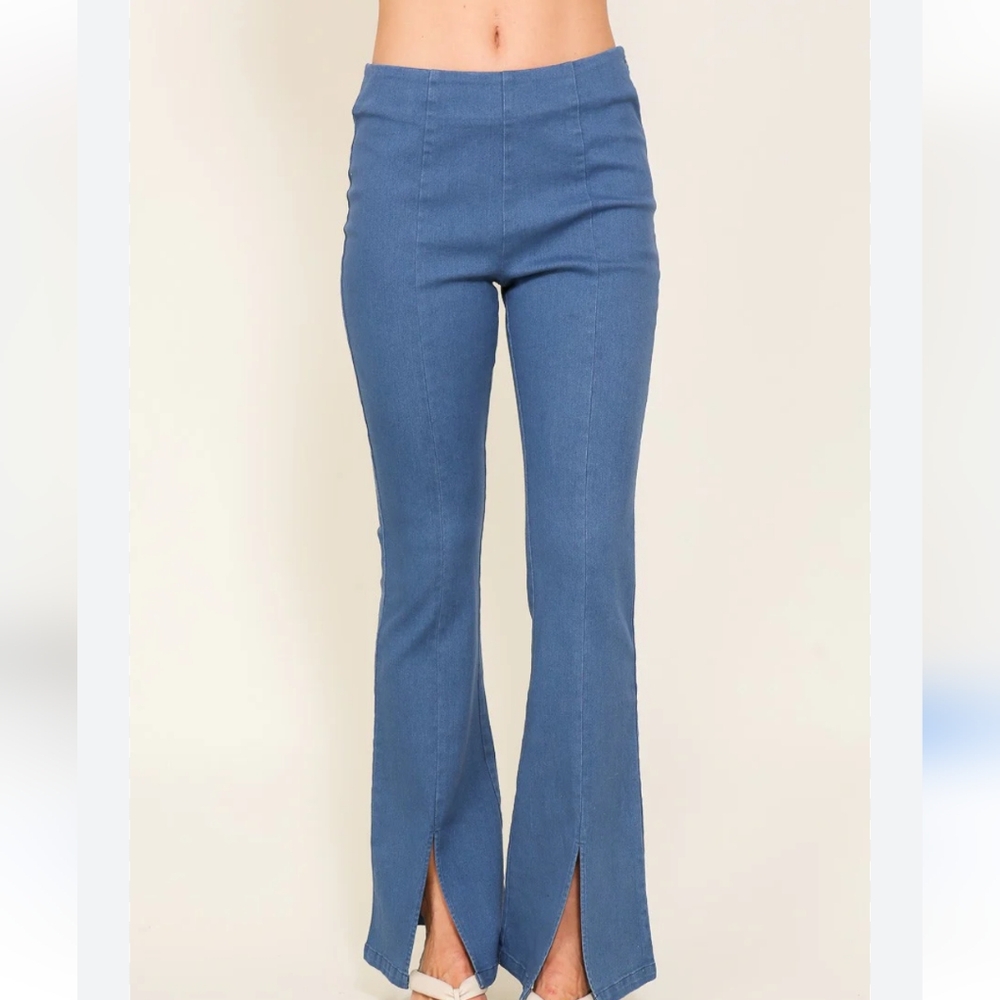 Lumiere Slit Flare Deniun Pants Size Small